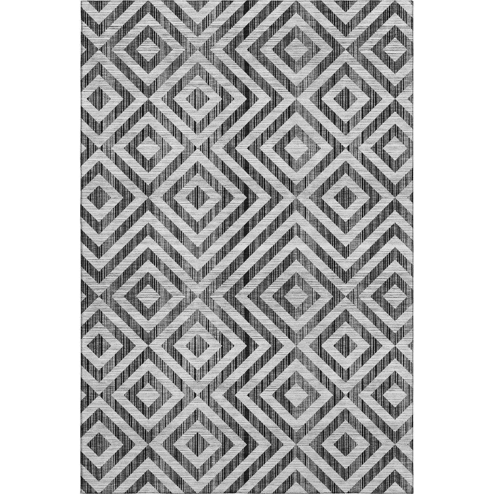 Premium Machine Washable Mayfield AMF733 Black 5' x 7'6" Rug. Picture 1