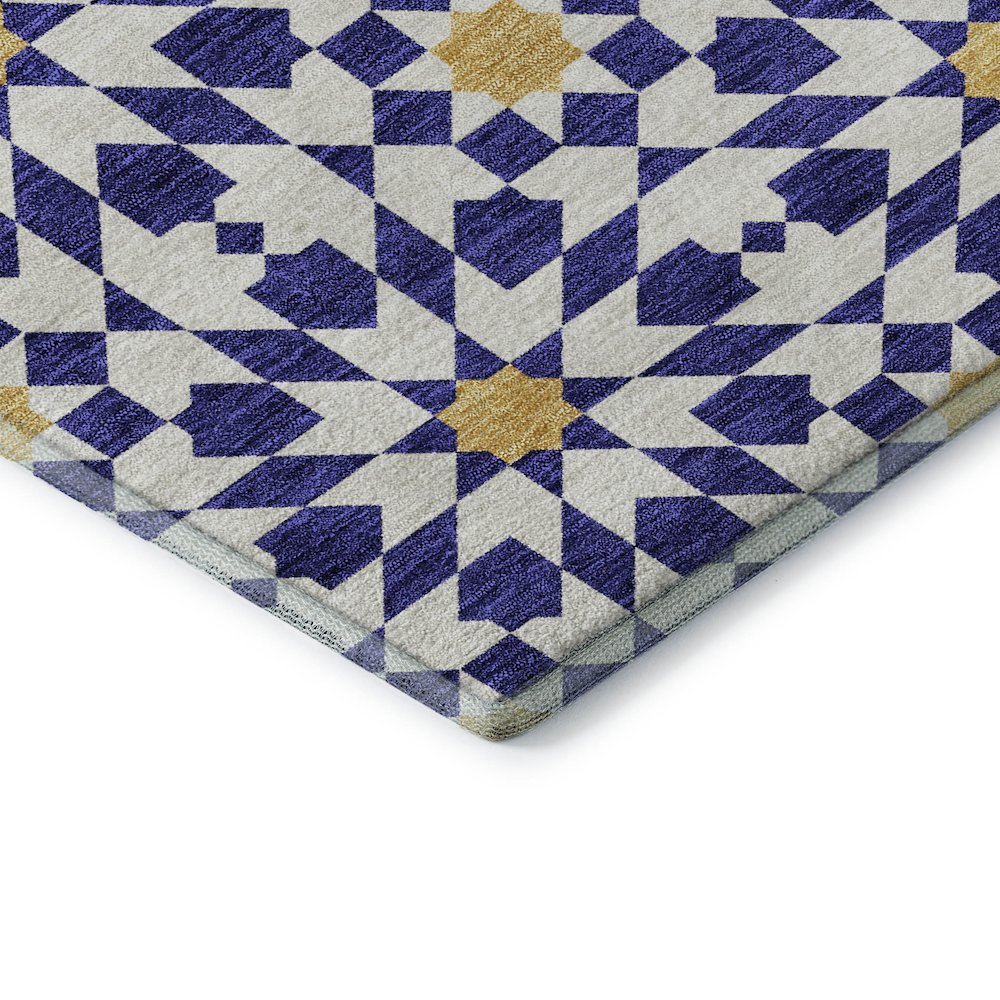 Premium Machine Washable Mayfield AMF734 Navy 2'6" x 3'10" Rug. Picture 3
