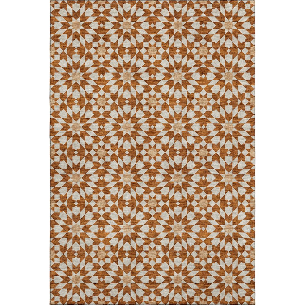 Premium Machine Washable Mayfield AMF734 Paprika 5' x 7'6" Rug. Picture 1