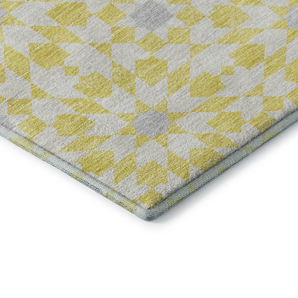 Premium Machine Washable Mayfield AMF734 Yellow 2'6" x 3'10" Rug. Picture 3