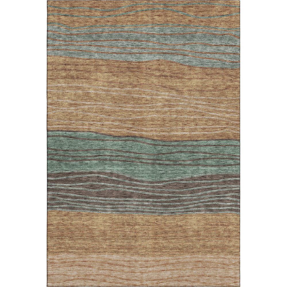 Premium Machine Washable Mayfield AMF735 Terracotta 5' x 7'6" Rug. Picture 1