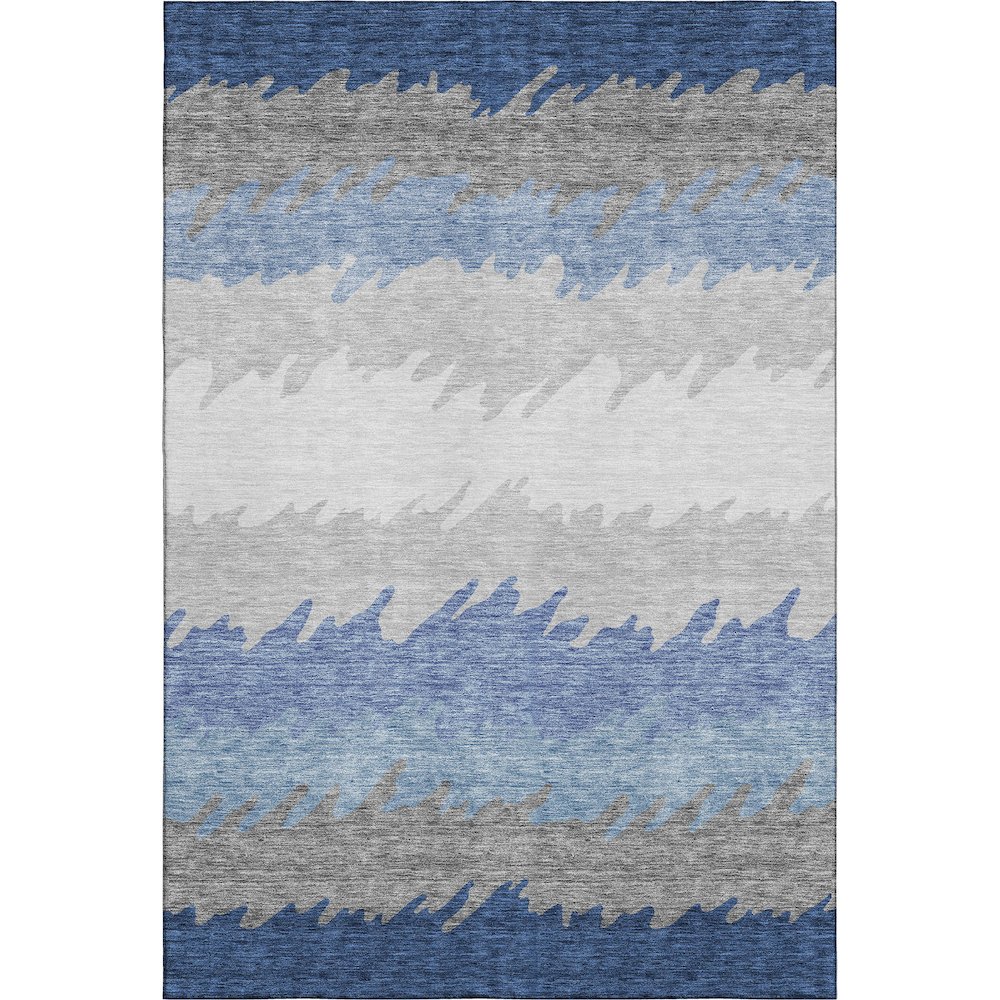 Premium Machine Washable Mayfield AMF736 Navy 5' x 7'6" Rug. Picture 1