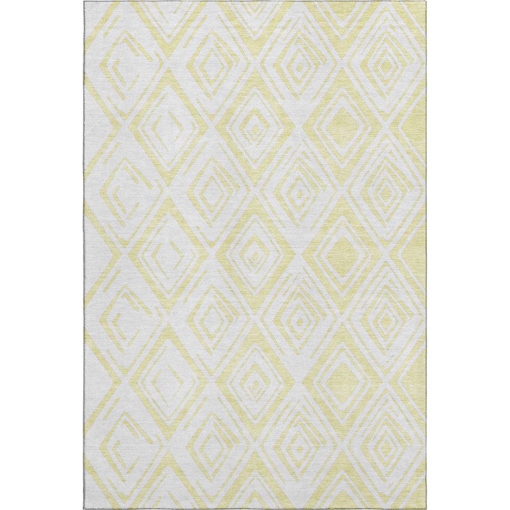 Premium Machine Washable Mayfield AMF737 Yellow 5' x 7'6" Rug. Picture 1