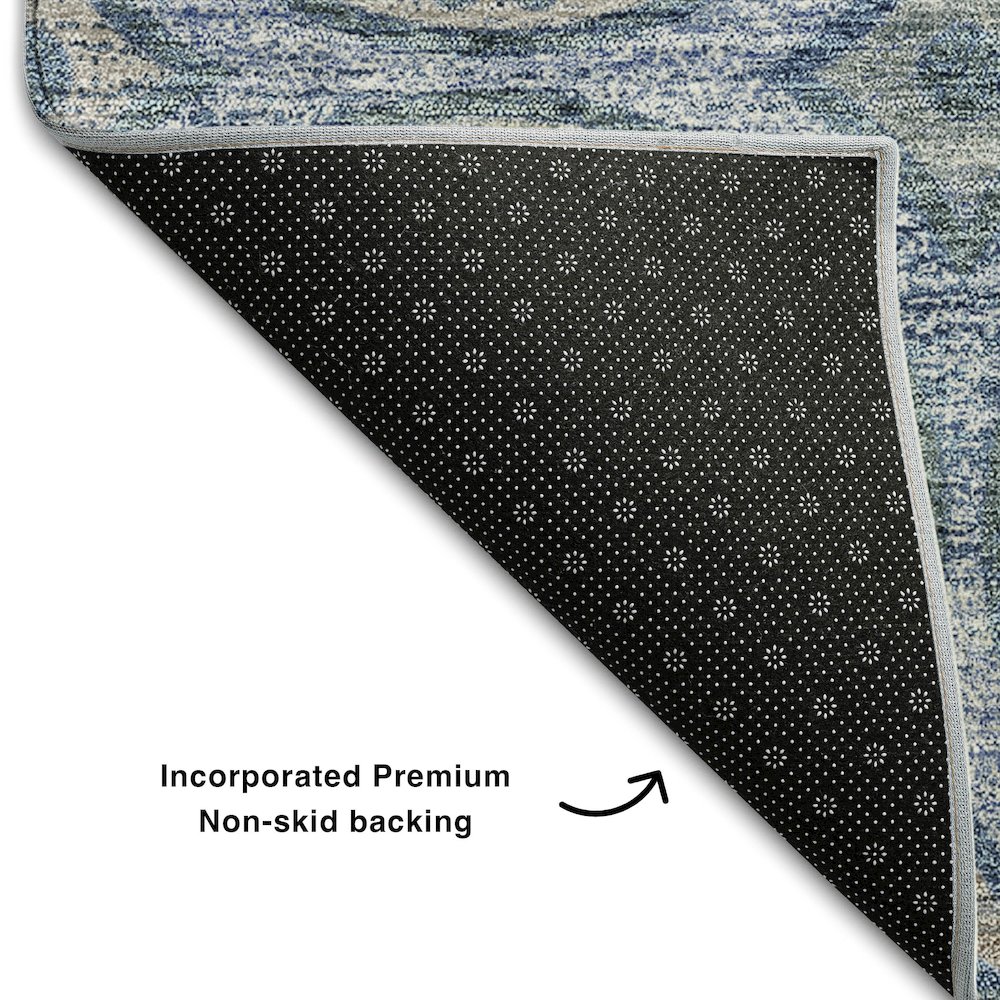 Premium Machine Washable Mayfield AMF738 Blue 2'6" x 3'10" Rug. Picture 2