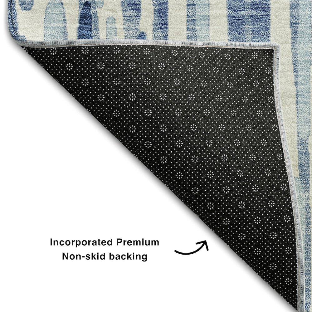 Premium Machine Washable Mayfield AMF739 Blue 2'6" x 3'10" Rug. Picture 2