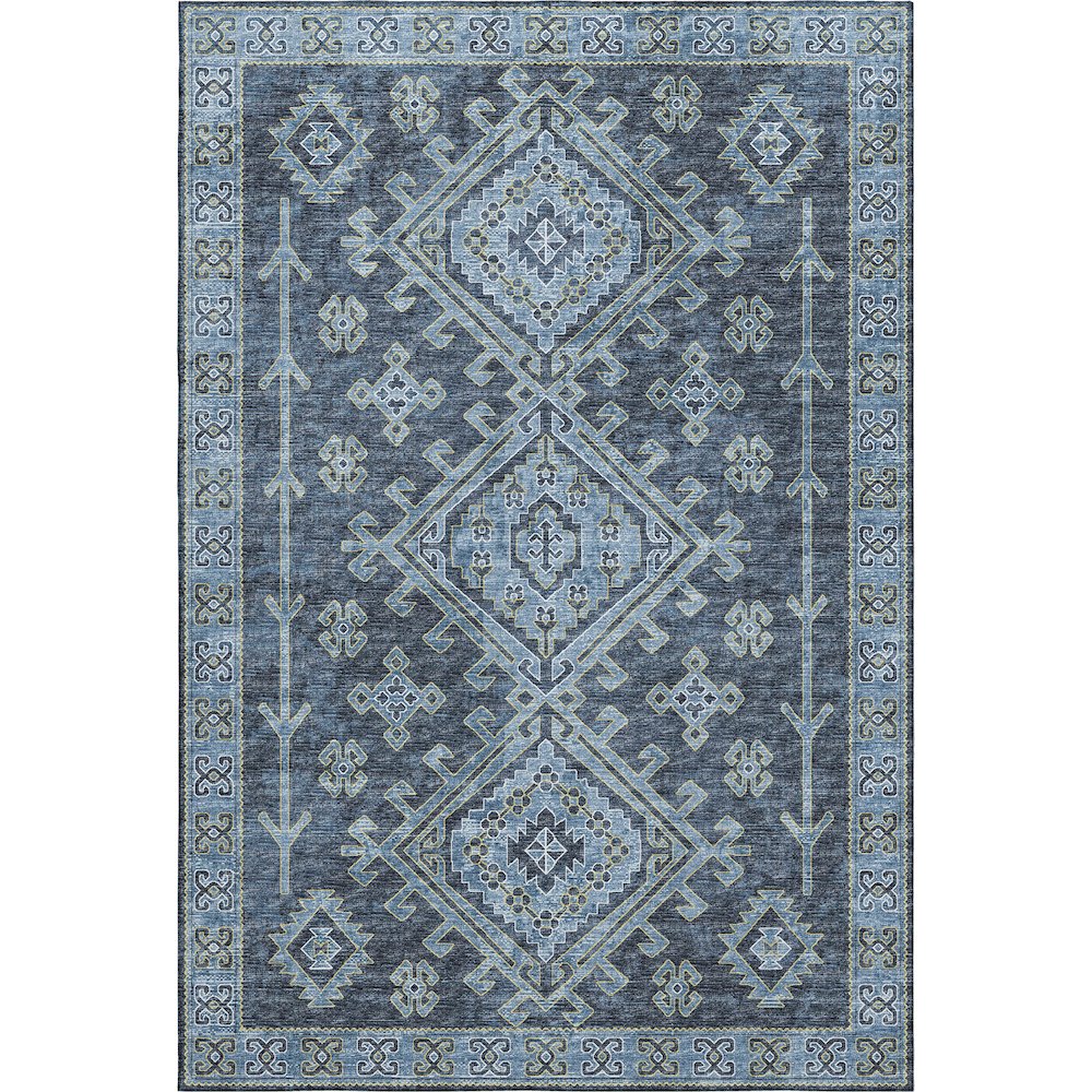 Premium Machine Washable Mayfield  Blue 5' x 7'6" Rug. Picture 1