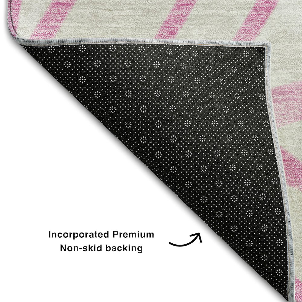Premium Machine Washable Mayfield AMF741 Pink 2'6" x 3'10" Rug. Picture 2