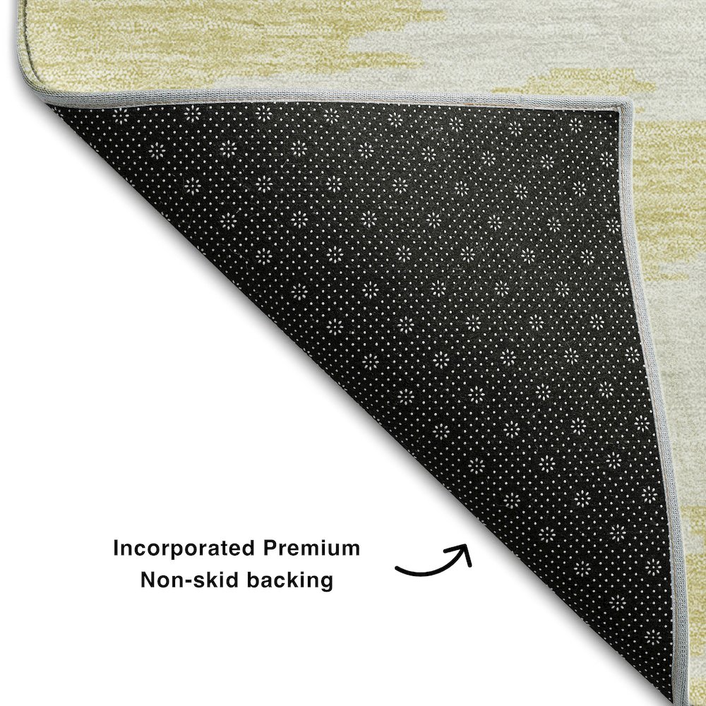 Premium Machine Washable Mayfield AMF746 Gold 2'6" x 3'10" Rug. Picture 2