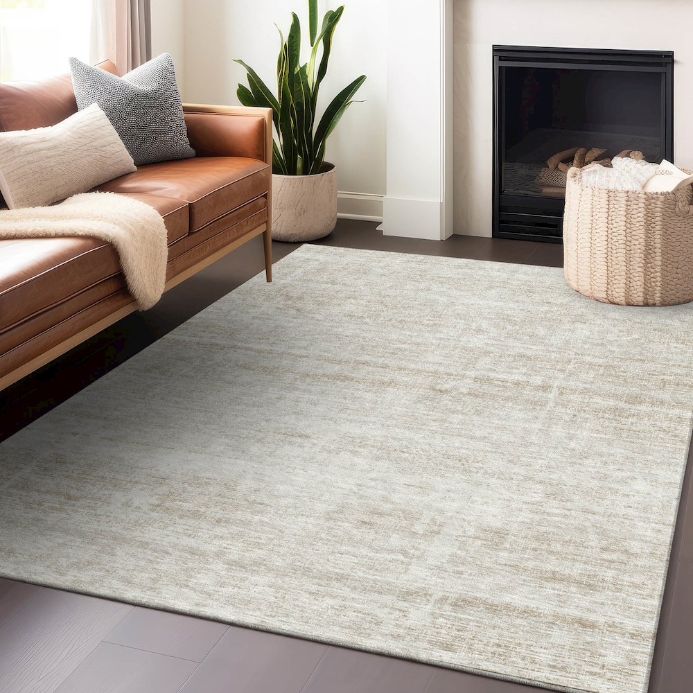 Premium Machine Washable Mayfield AMF747 Ivory 5' x 7'6" Rug. Picture 6