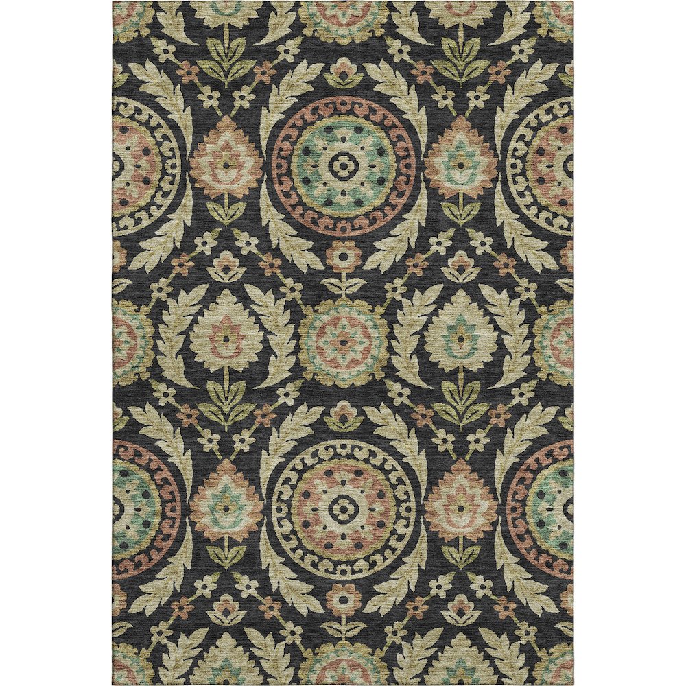 Premium Machine Washable Mayfield AMF751 Black 5' x 7'6" Rug. Picture 1