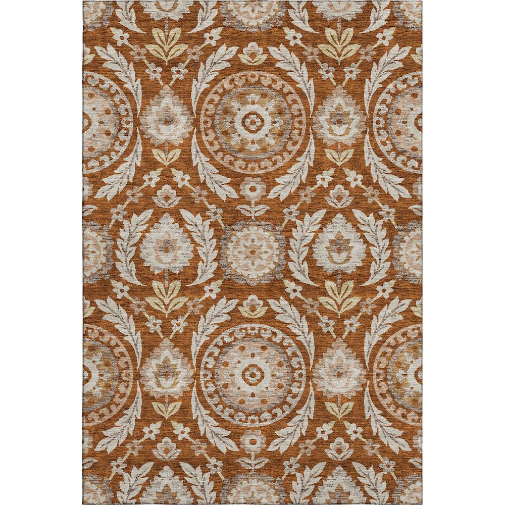 Premium Machine Washable Mayfield AMF751 Paprika 5' x 7'6" Rug. Picture 1