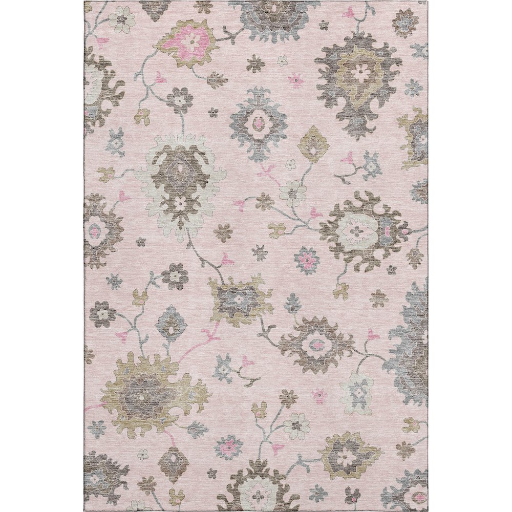 Premium Machine Washable Mayfield AMF753 Pink 5' x 7'6" Rug. Picture 1