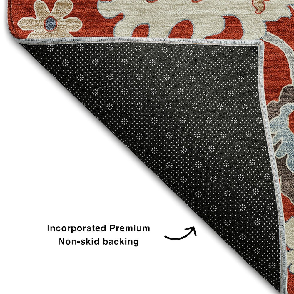 Premium Machine Washable Mayfield AMF753 Red 2'6" x 3'10" Rug. Picture 2
