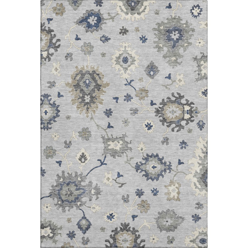 Premium Machine Washable Mayfield AMF753 Silver 5' x 7'6" Rug. Picture 1