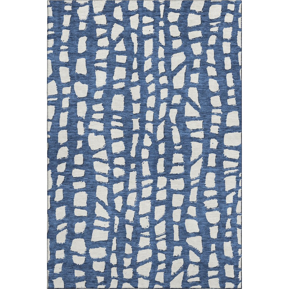 Premium Machine Washable Mayfield AMF754 Navy 5' x 7'6" Rug. Picture 1