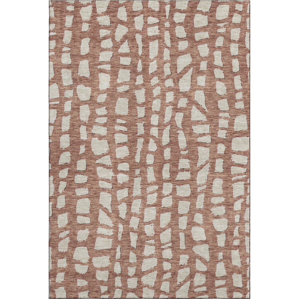 Premium Machine Washable Mayfield AMF754 Paprika 5' x 7'6" Rug. Picture 1