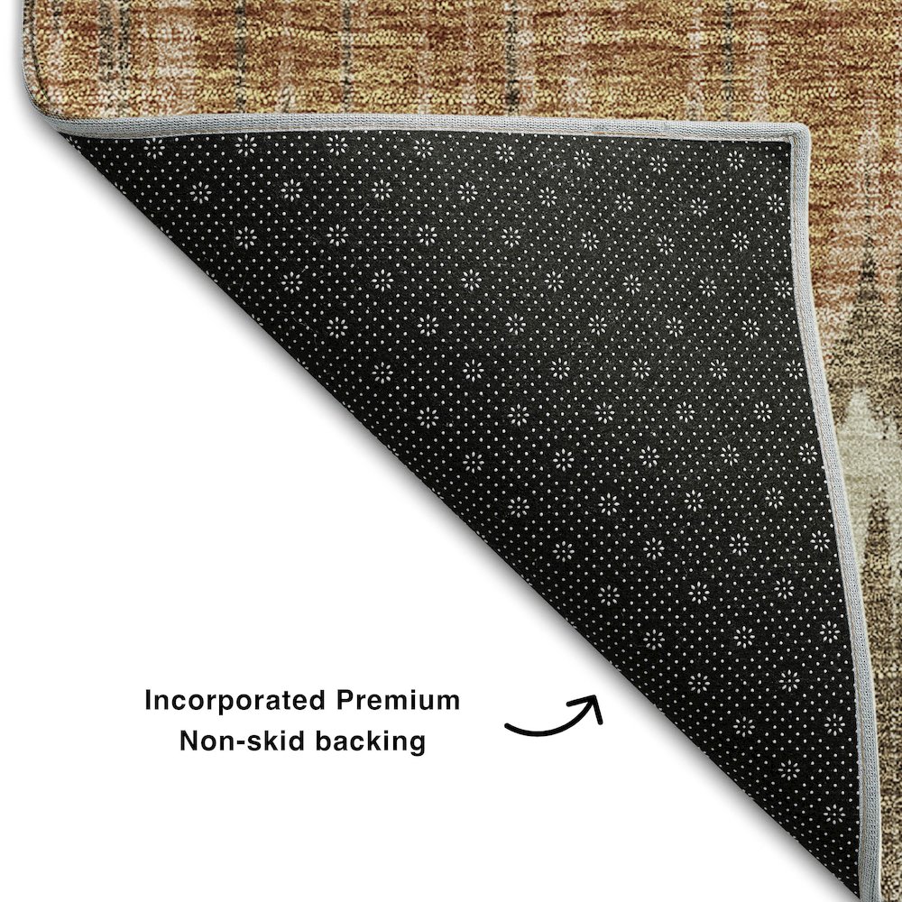 Premium Machine Washable Mayfield AMF755 Chocolate 2'6" x 3'10" Rug. Picture 2
