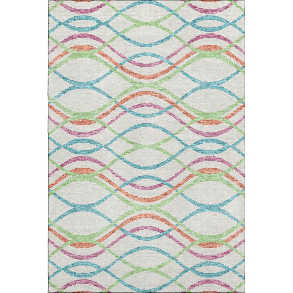 Premium Machine Washable Mayfield AMF757 White 5' x 7'6" Rug. Picture 1