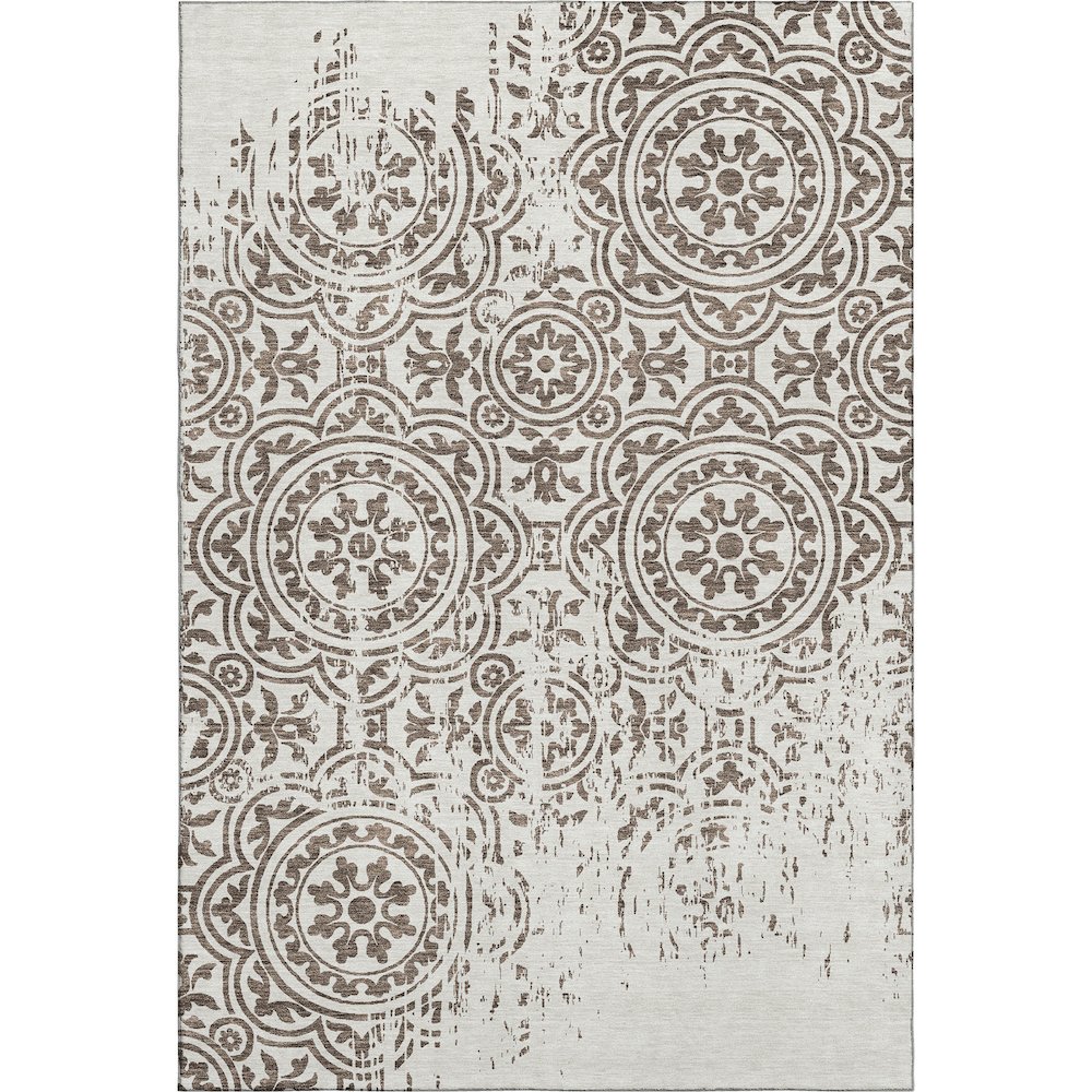 Premium Machine Washable Mayfield AMF758 Chocolate 5' x 7'6" Rug. Picture 1