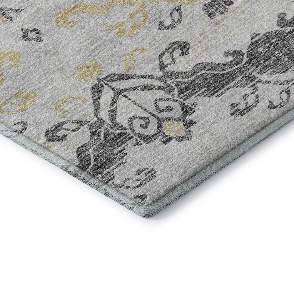 Premium Machine Washable Mayfield AMF759 Charcoal 2'6" x 3'10" Rug. Picture 3