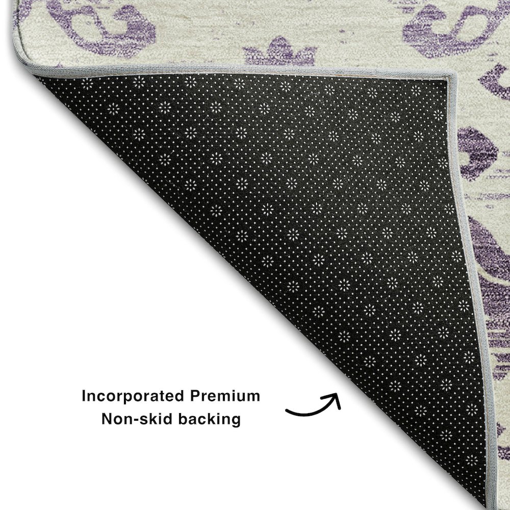 Premium Machine Washable Mayfield AMF759 Purple 2'6" x 3'10" Rug. Picture 2