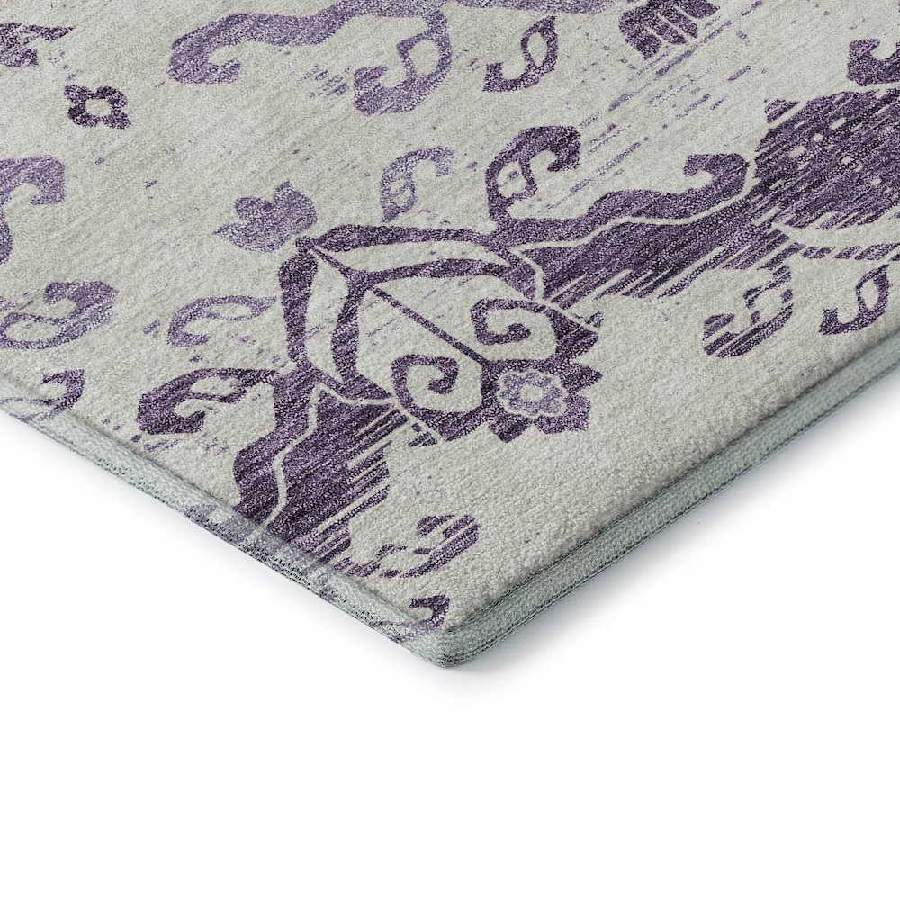 Premium Machine Washable Mayfield AMF759 Purple 2'6" x 3'10" Rug. Picture 3