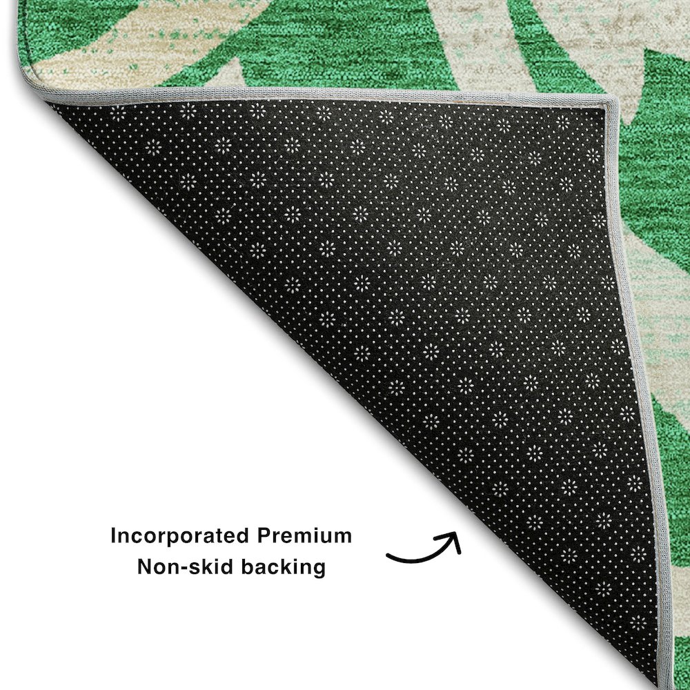 Premium Machine Washable Mayfield AMF764 Green 2'6" x 3'10" Rug. Picture 2