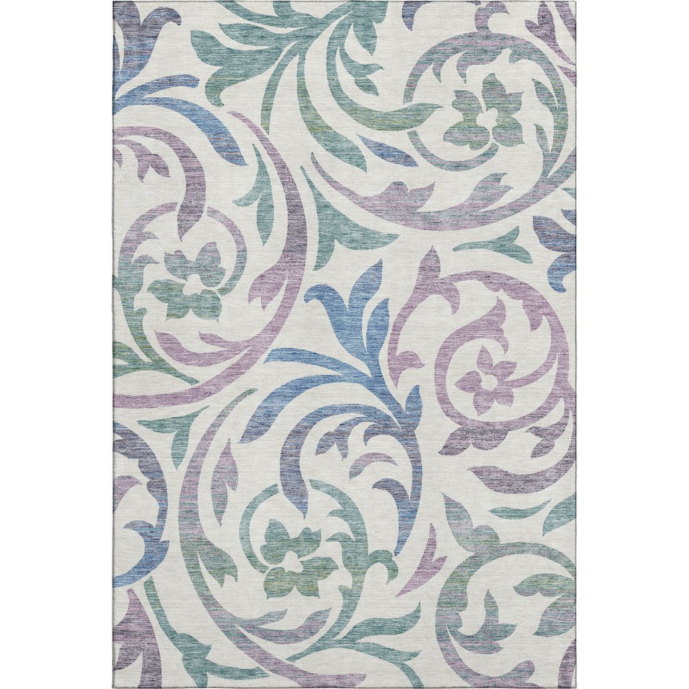 Premium Machine Washable Mayfield AMF764 White 5' x 7'6" Rug. Picture 1