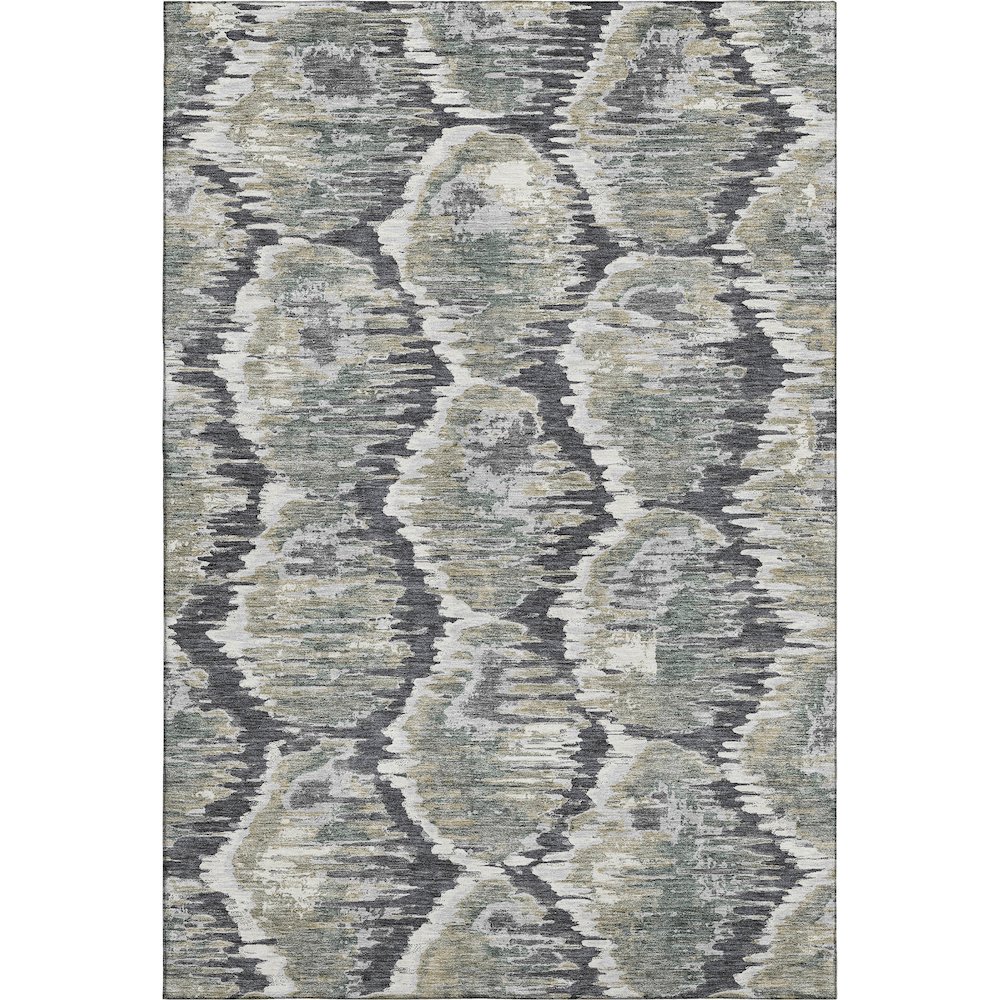 Premium Machine Washable Mayfield AMF767 Charcoal 5' x 7'6" Rug. Picture 1