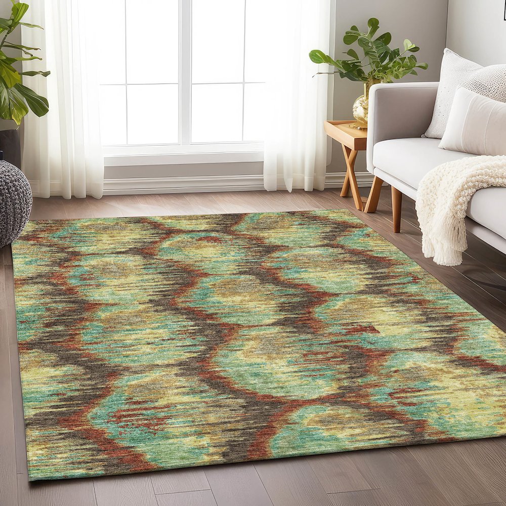 Premium Machine Washable Mayfield AMF767 Fudge 5' x 7'6" Rug. Picture 5