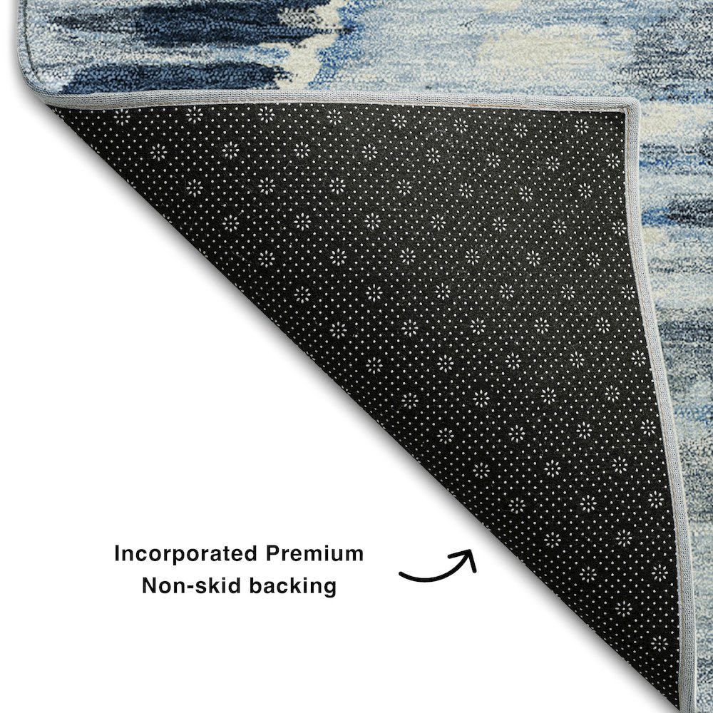 Premium Machine Washable Mayfield AMF767 Navy 2'6" x 3'10" Rug. Picture 2