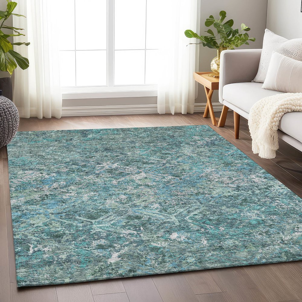 Premium Machine Washable Mayfield AMF768 Sage 5' x 7'6" Rug. Picture 5