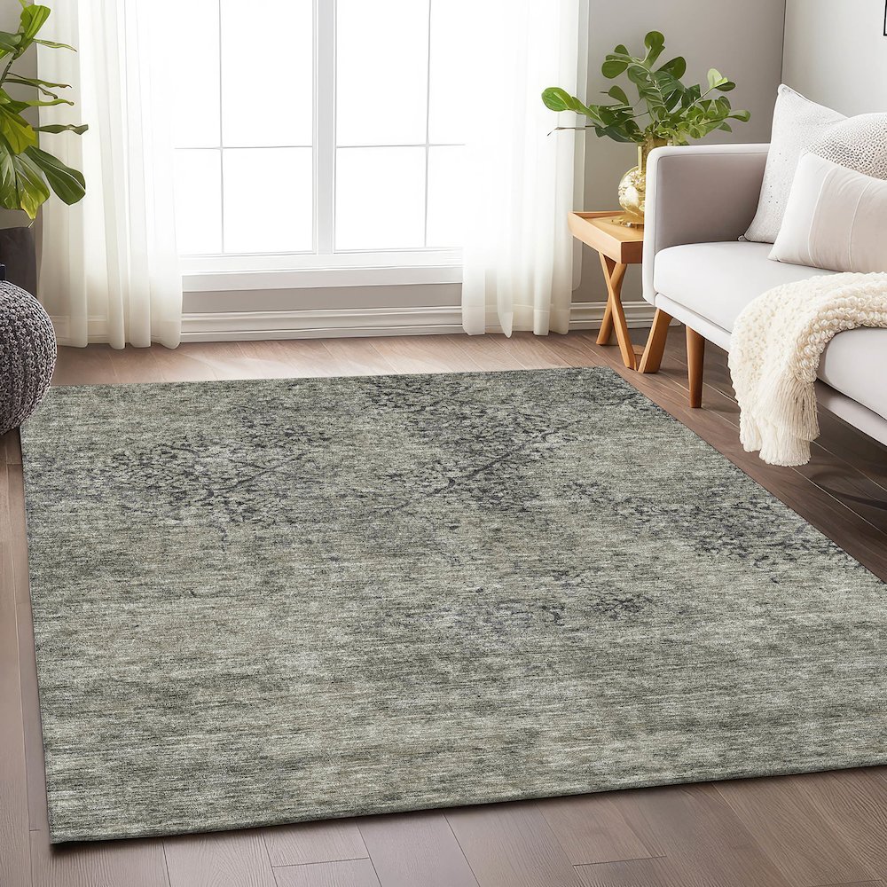 Premium Machine Washable Mayfield AMF769 Taupe 5' x 7'6" Rug. Picture 5