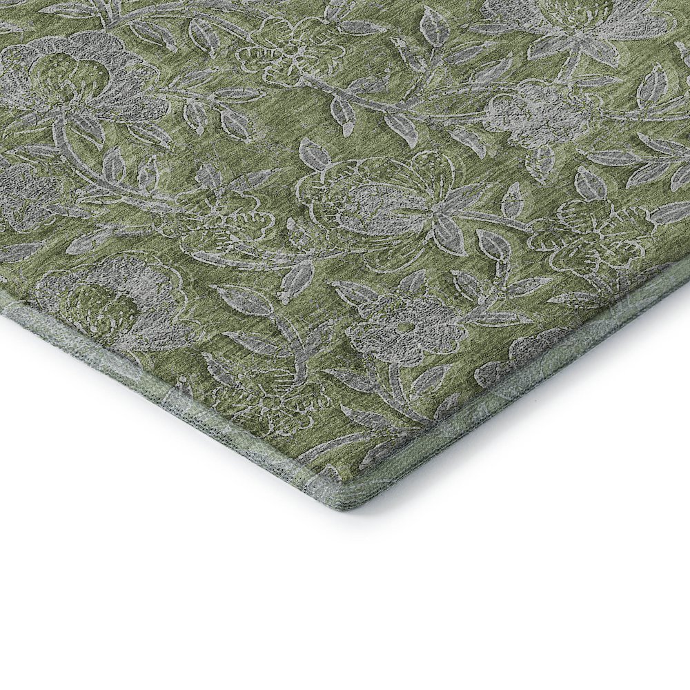 Premium Machine Washable Mayfield AMF771 Olive 2'6" x 3'10" Rug. Picture 3