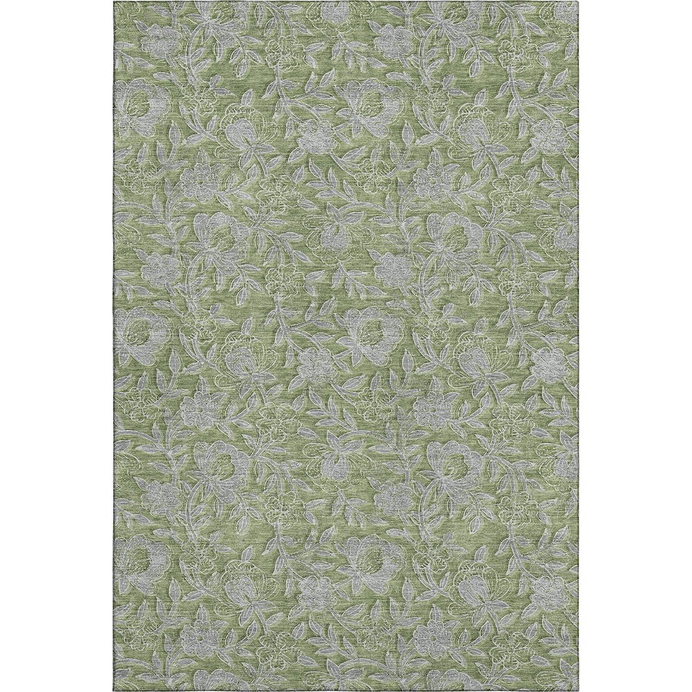 Premium Machine Washable Mayfield AMF771 Olive 5' x 7'6" Rug. Picture 1