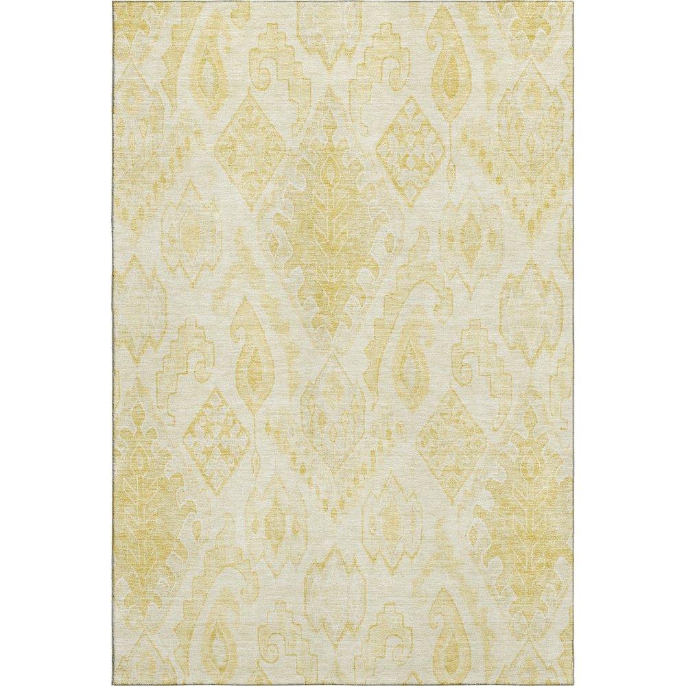 Premium Machine Washable Mayfield AMF776 Gold 5' x 7'6" Rug. Picture 1