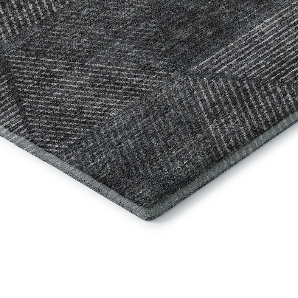 Premium Machine Washable Mayfield AMF777 Charcoal 2'6" x 3'10" Rug. Picture 3