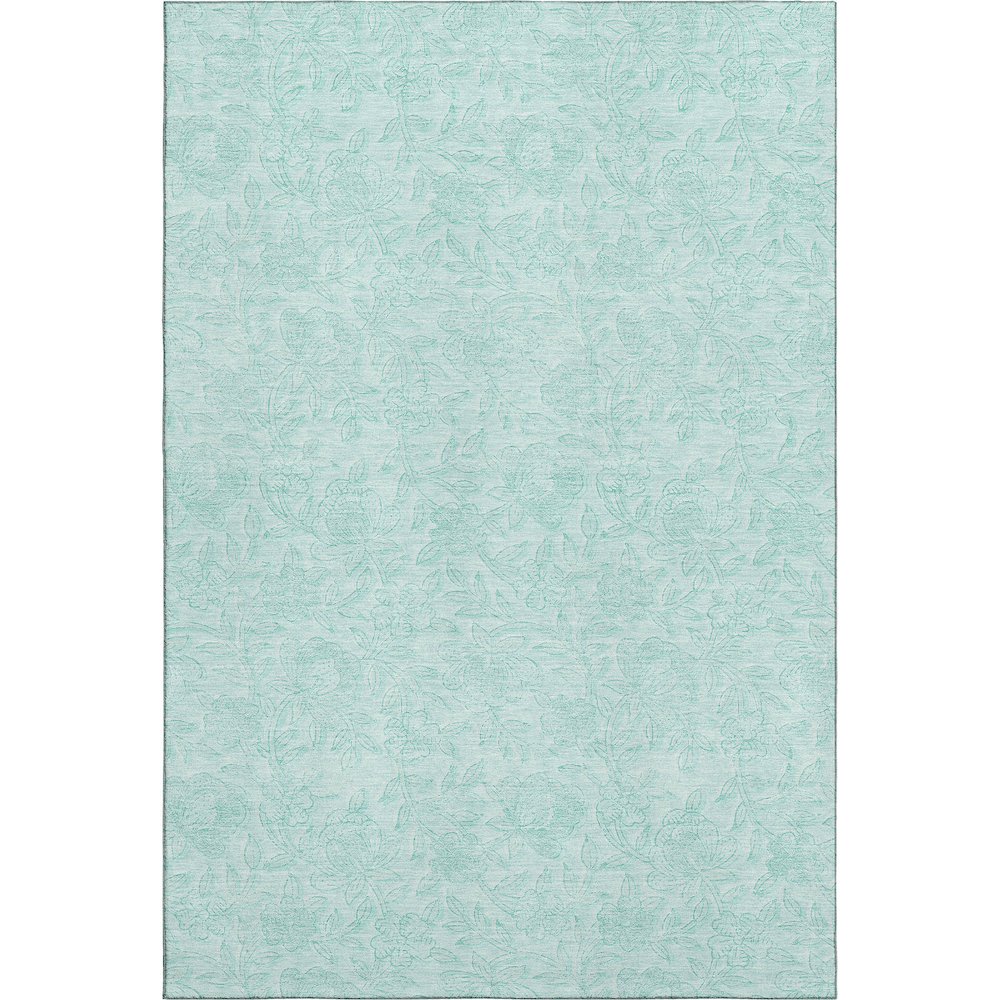 Premium Machine Washable Mayfield AMF782 Teal 5' x 7'6" Rug. Picture 1