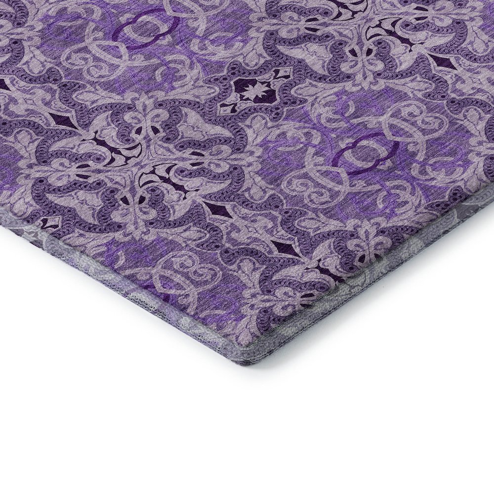 Premium Machine Washable Mayfield AMF783 Purple 2'6" x 3'10" Rug. Picture 3