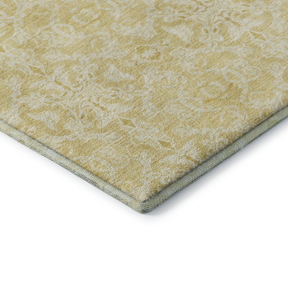 Premium Machine Washable Mayfield AMF784 Gold 2'6" x 3'10" Rug. Picture 3