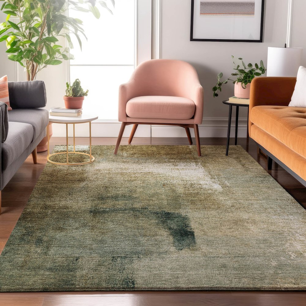 Premium Machine Washable Mayfield AMF787 Brown 5' x 7'6" Rug. Picture 5