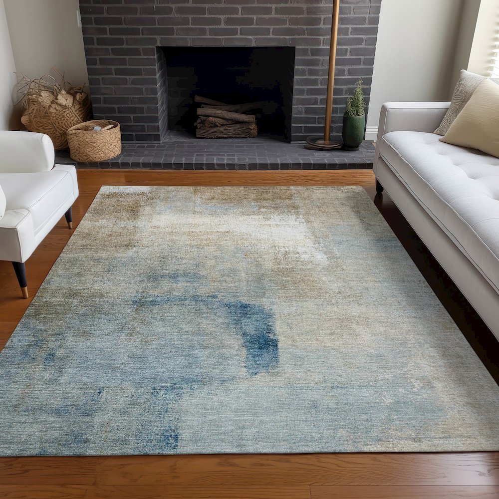 Premium Machine Washable Mayfield AMF787 Taupe 5' x 7'6" Rug. Picture 5