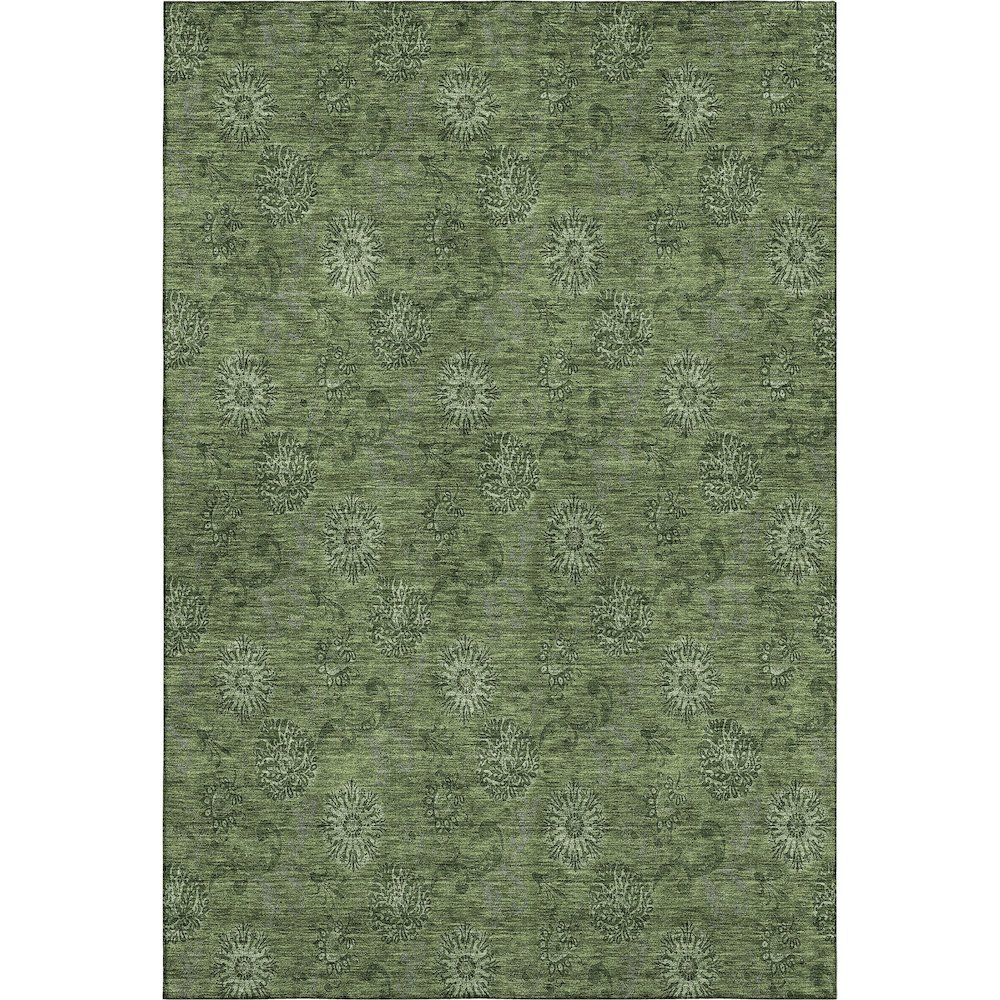 Premium Machine Washable Mayfield AMF788 Olive 5' x 7'6" Rug. Picture 1
