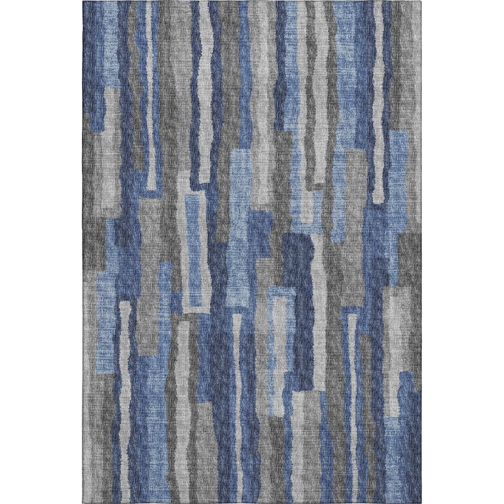 Premium Machine Washable Mayfield  Blue 5' x 7'6" Rug. Picture 1