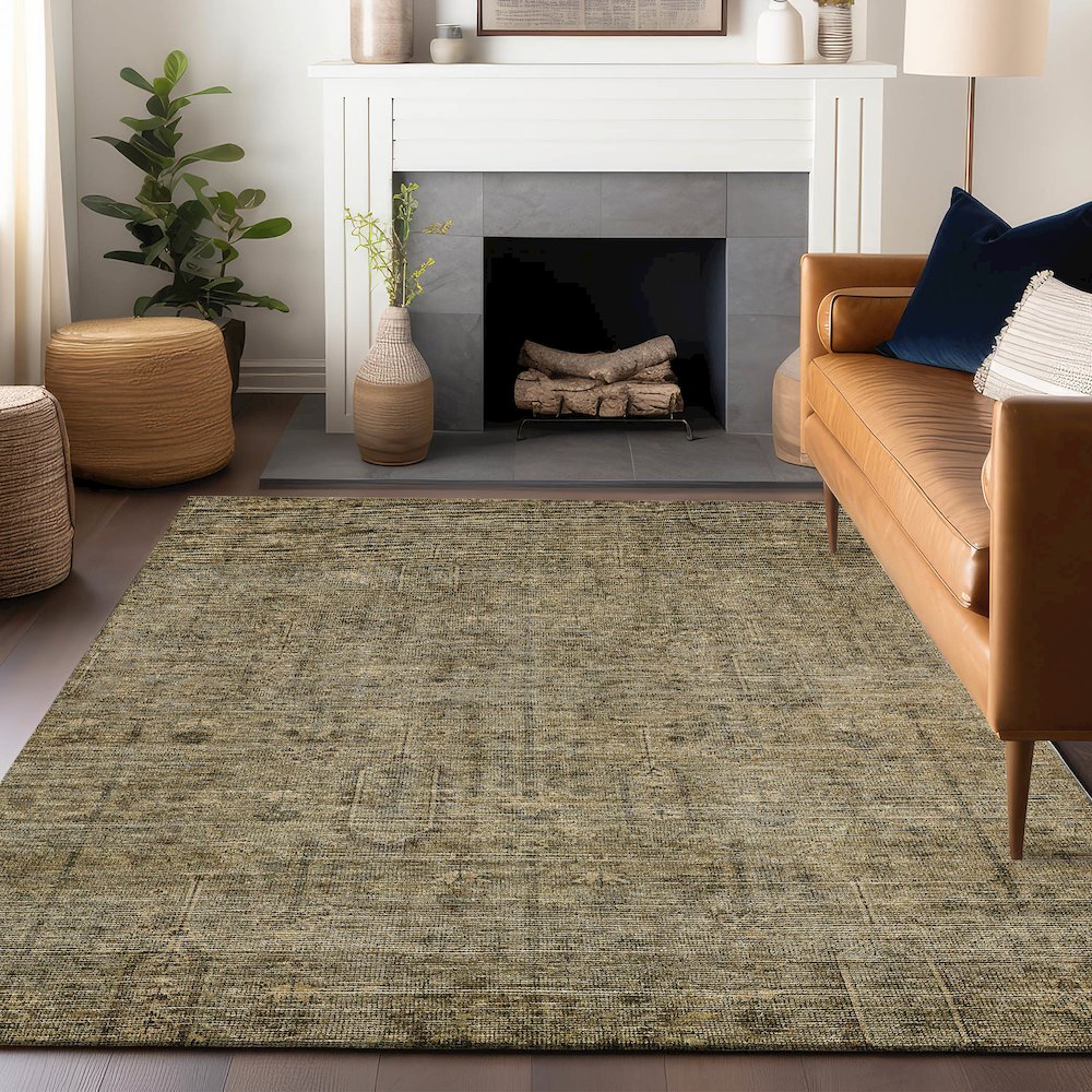 Premium Machine Washable Mayfield AMF790 Brown 5' x 7'6" Rug. Picture 6