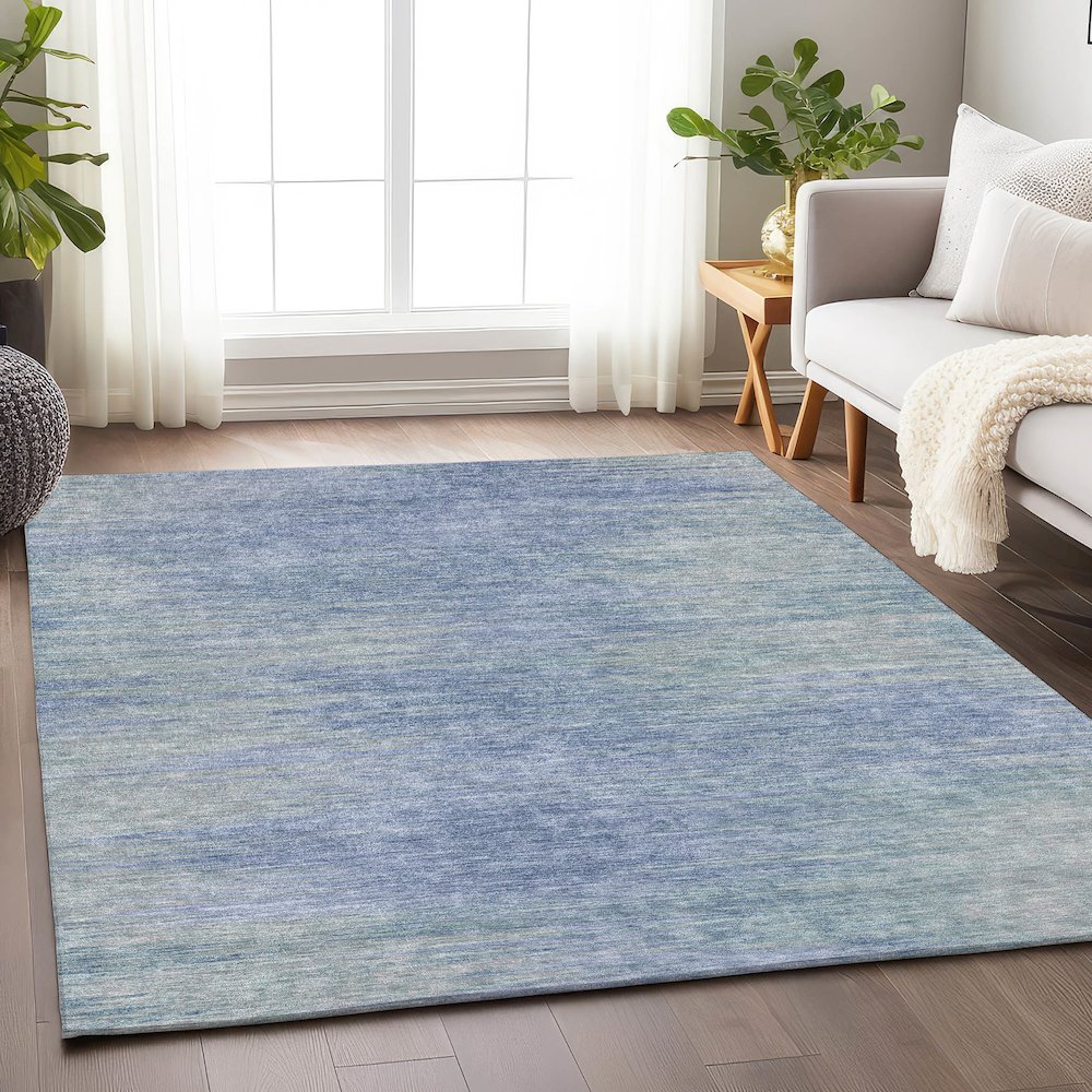 Premium Machine Washable Mayfield AMF794 Denim 5' x 7'6" Rug. Picture 6
