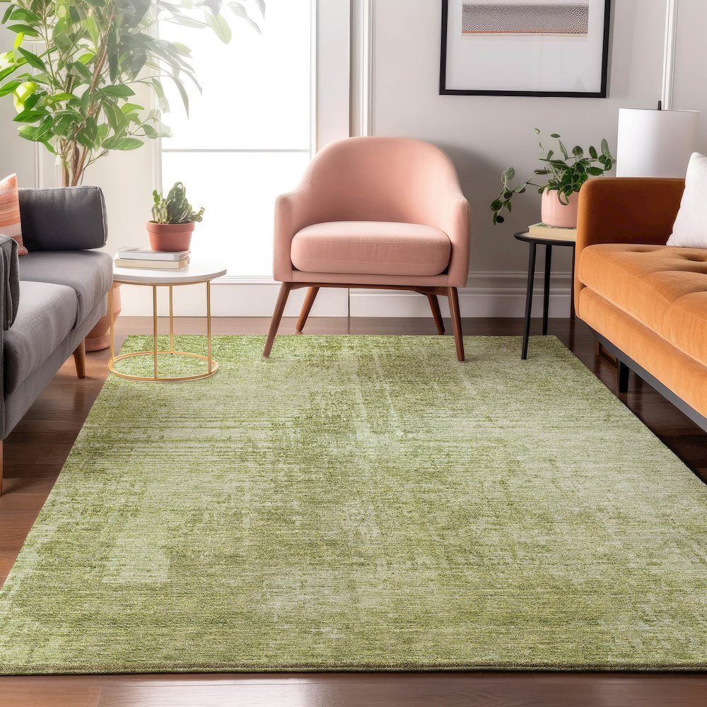 Premium Machine Washable Mayfield AMF796 Sage 5' x 7'6" Rug. Picture 5