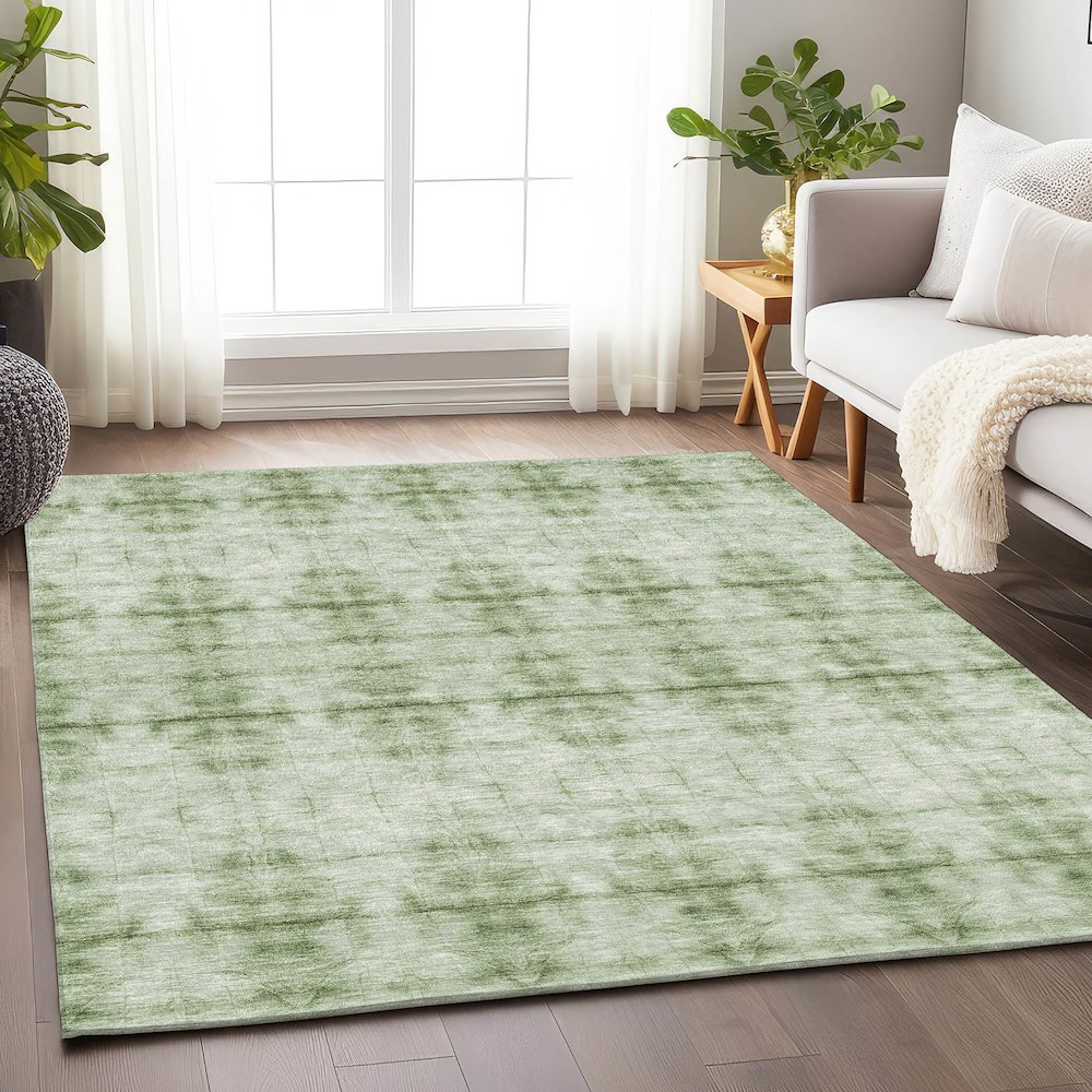 Premium Machine Washable Mayfield AMF799 Sage 5' x 7'6" Rug. Picture 6