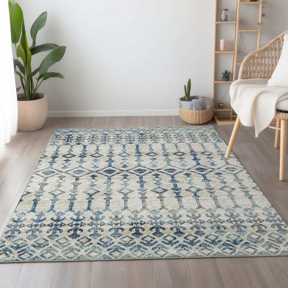 Premium Machine Washable Mayfield  Ivory 5' x 7'6" Rug. Picture 5