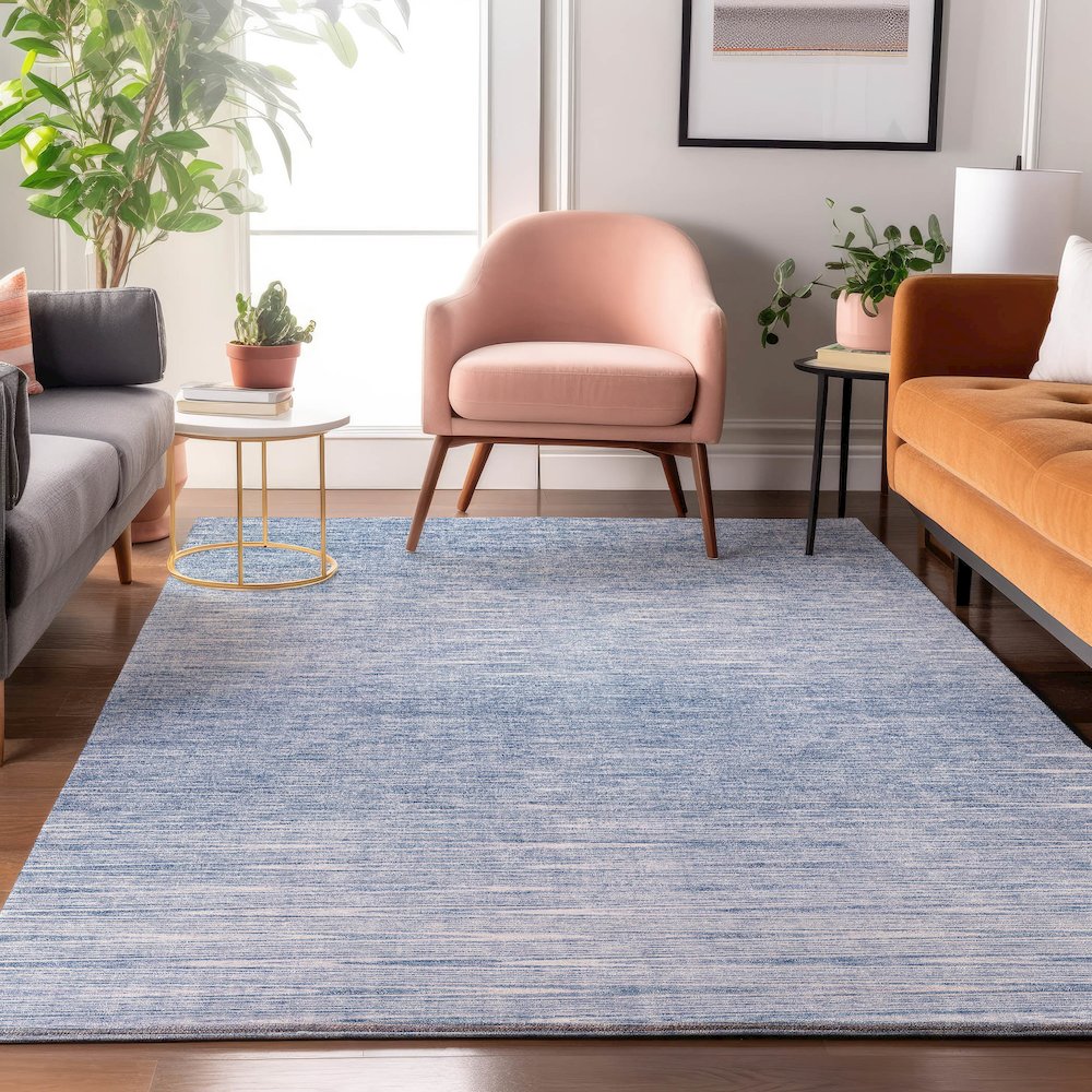 Premium Machine Washable Mayfield AMF800 Denim 5' x 7'6" Rug. Picture 5